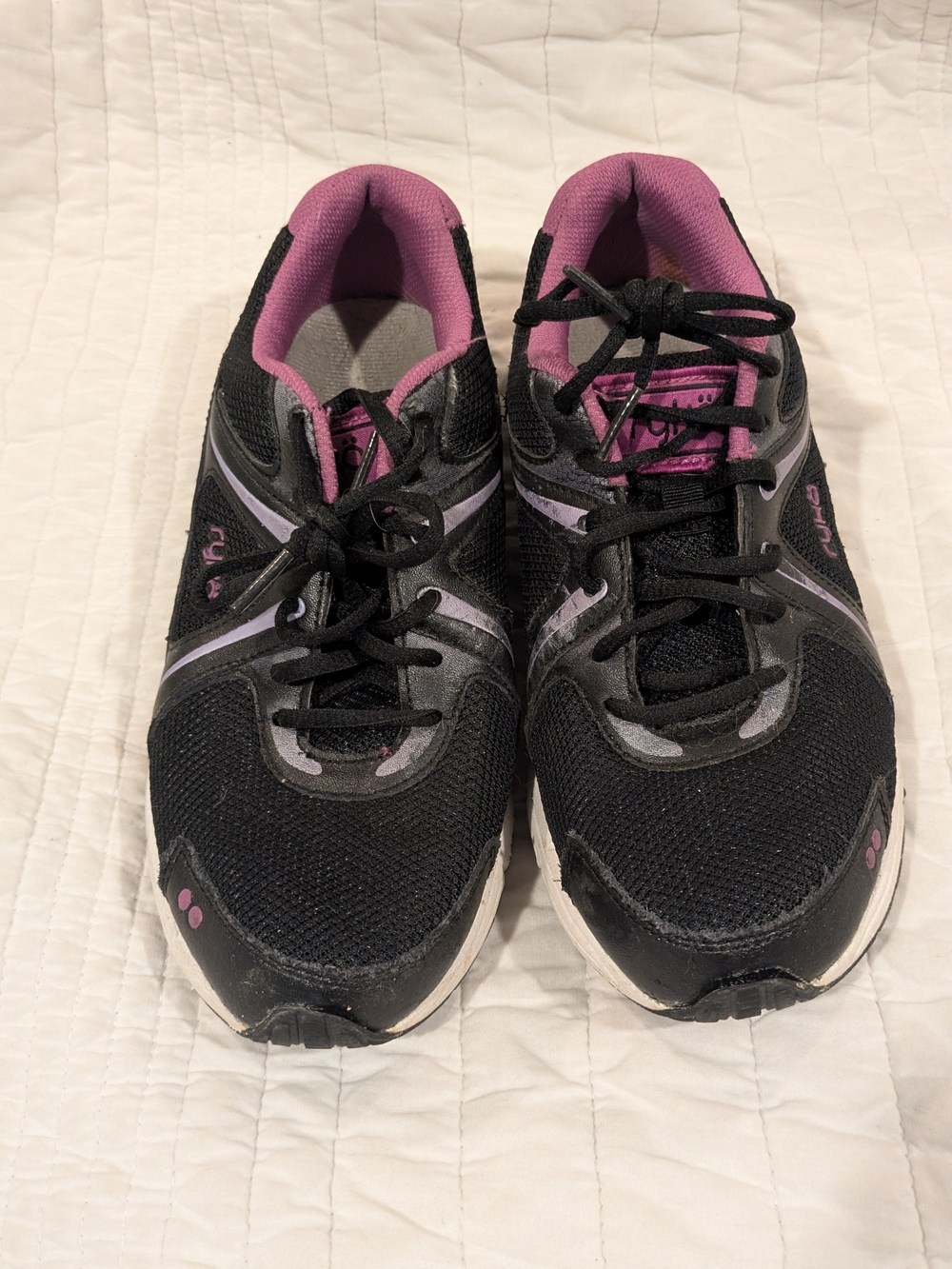 Ryka Women’s Black and Purple Lace-Up Athletic Sneakers